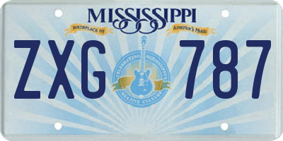 MS license plate ZXG787