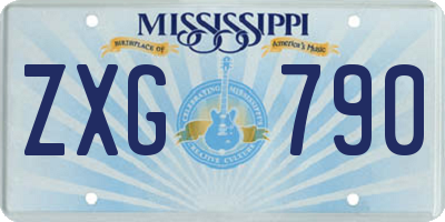 MS license plate ZXG790