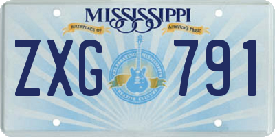 MS license plate ZXG791