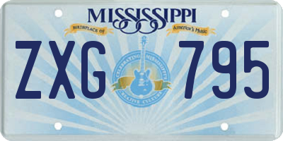 MS license plate ZXG795