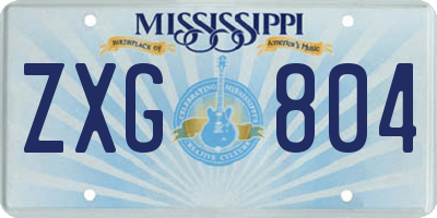 MS license plate ZXG804