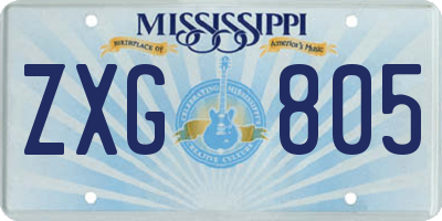 MS license plate ZXG805