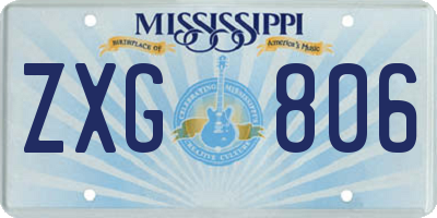 MS license plate ZXG806