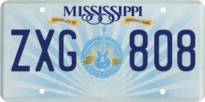 MS license plate ZXG808