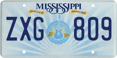 MS license plate ZXG809