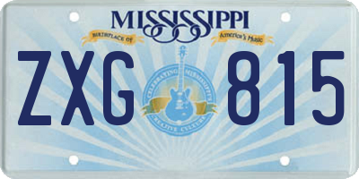 MS license plate ZXG815