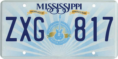 MS license plate ZXG817