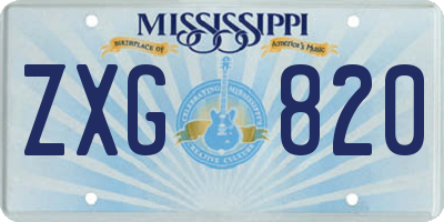 MS license plate ZXG820
