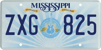 MS license plate ZXG825