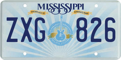 MS license plate ZXG826