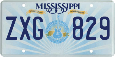 MS license plate ZXG829