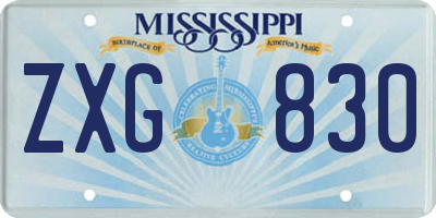 MS license plate ZXG830