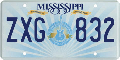 MS license plate ZXG832