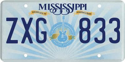 MS license plate ZXG833