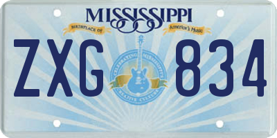 MS license plate ZXG834