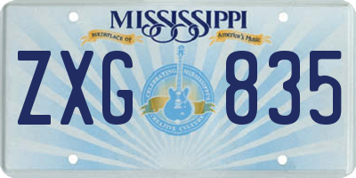 MS license plate ZXG835