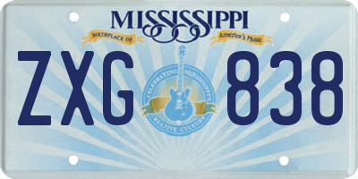 MS license plate ZXG838