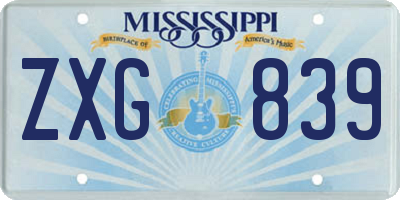 MS license plate ZXG839