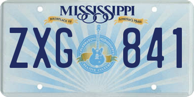 MS license plate ZXG841