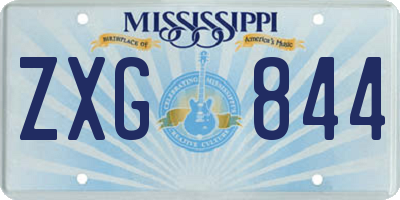 MS license plate ZXG844