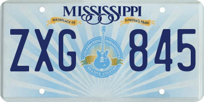 MS license plate ZXG845