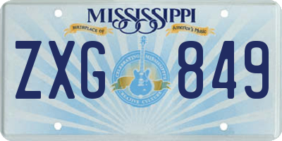 MS license plate ZXG849