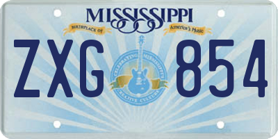 MS license plate ZXG854