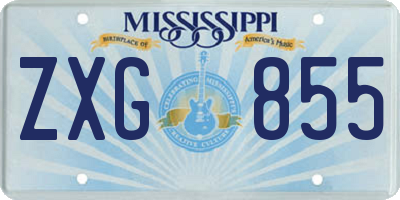 MS license plate ZXG855