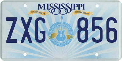 MS license plate ZXG856