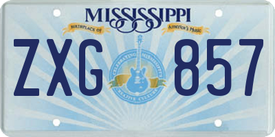 MS license plate ZXG857