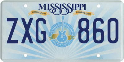 MS license plate ZXG860