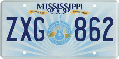 MS license plate ZXG862