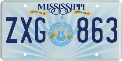 MS license plate ZXG863