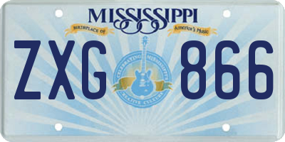 MS license plate ZXG866