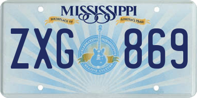 MS license plate ZXG869
