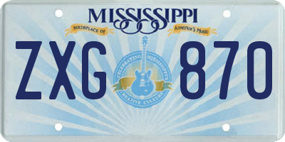 MS license plate ZXG870