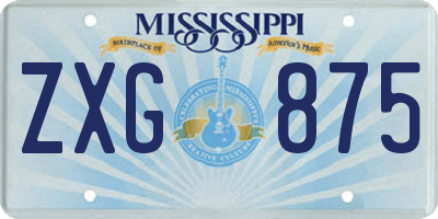 MS license plate ZXG875