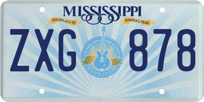 MS license plate ZXG878