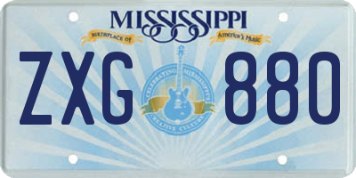 MS license plate ZXG880