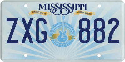 MS license plate ZXG882