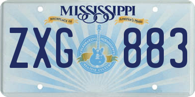 MS license plate ZXG883