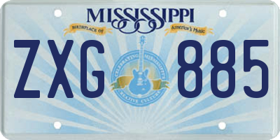 MS license plate ZXG885