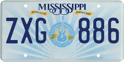 MS license plate ZXG886