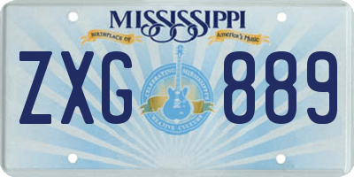 MS license plate ZXG889