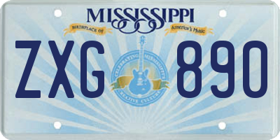 MS license plate ZXG890