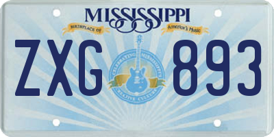 MS license plate ZXG893