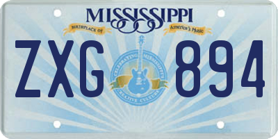 MS license plate ZXG894
