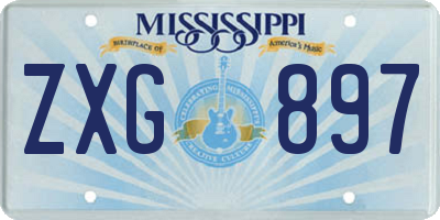 MS license plate ZXG897