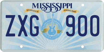 MS license plate ZXG900