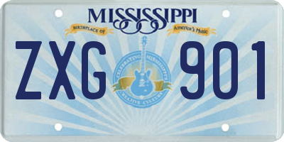 MS license plate ZXG901